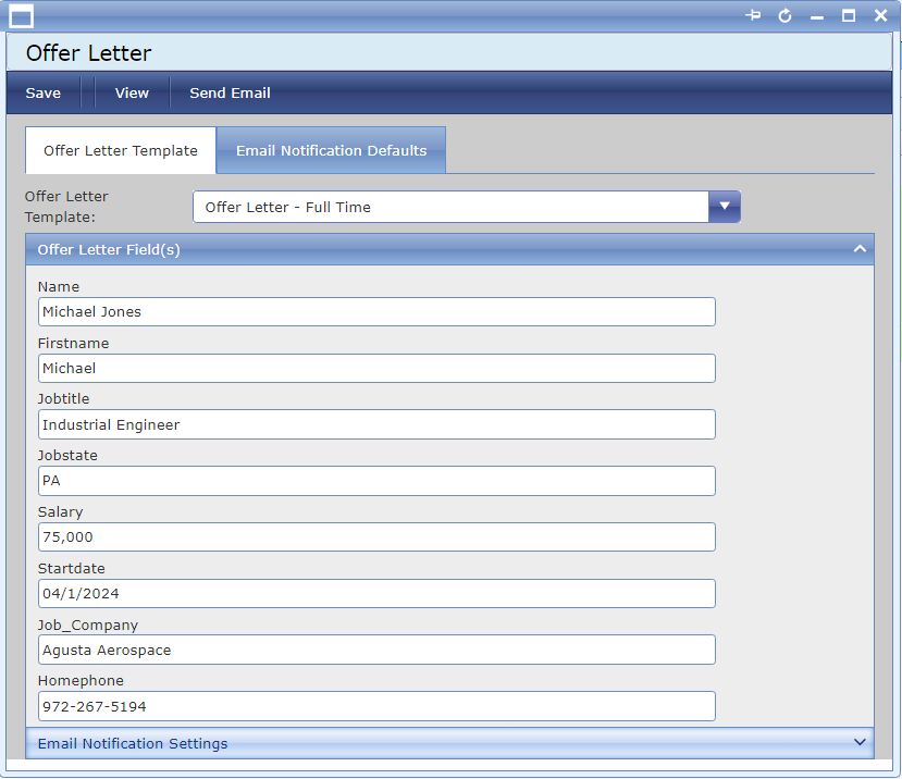 Offer Letter Processing System